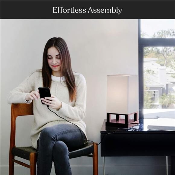 Brightech Maxwell Bedside Lamp with USB Port – Compact Table Lamp for Bedroom - Picture 4 of 7